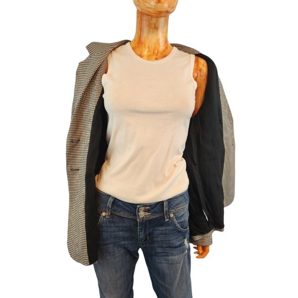 LEWIT black and white micro check blazer - Picture 8 of 10